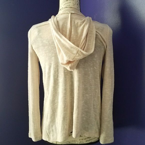 Cardigan Longsleeve w/ Hoodie Nude Neutral Color ♡ - Picture 3 of 3